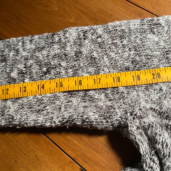 Womens Caslon Long Heathered gray Collared Sweater Pockets Blk Buttons Sz Large - Picture 10 of 14